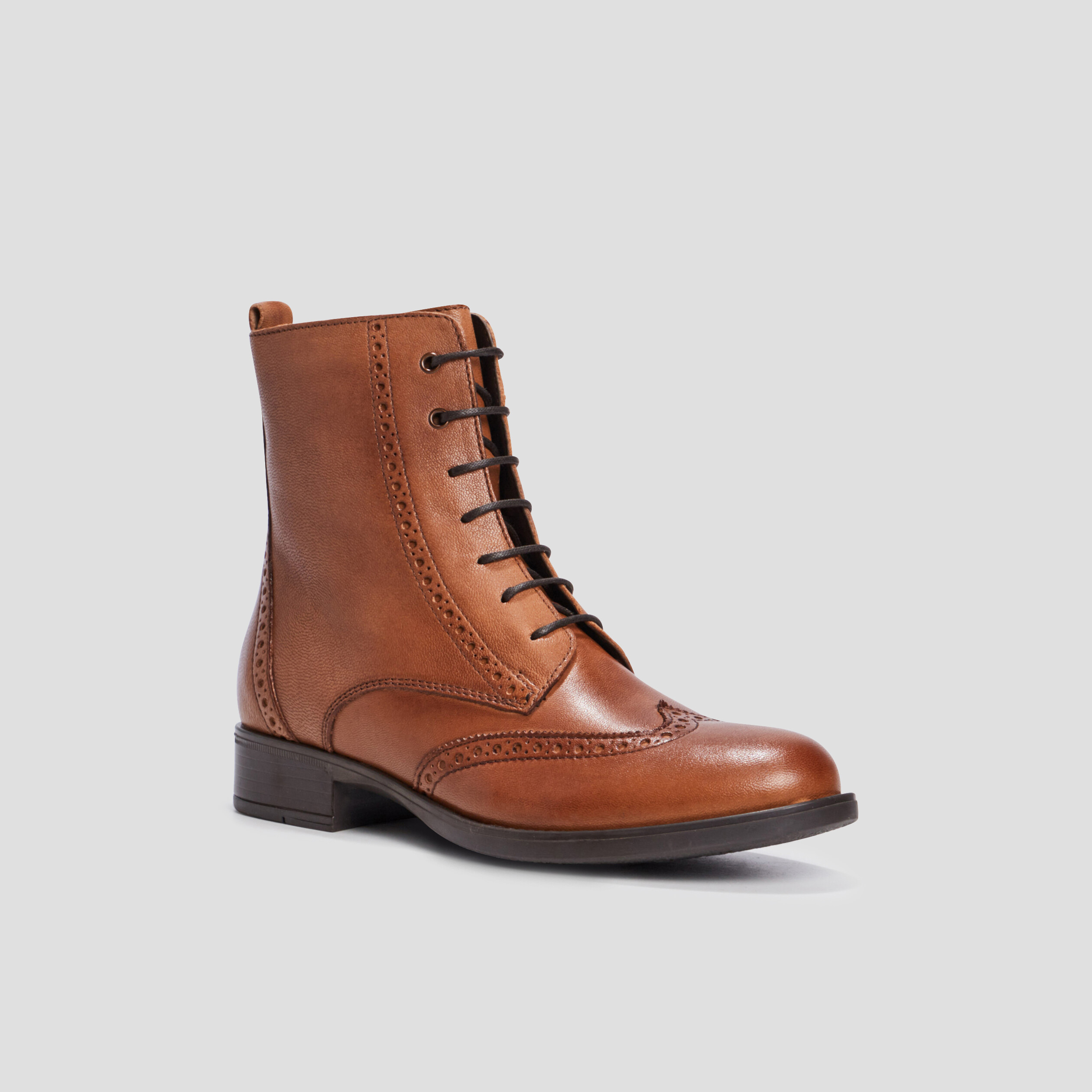 Bottines zippées en cuir camel fille | La Halle