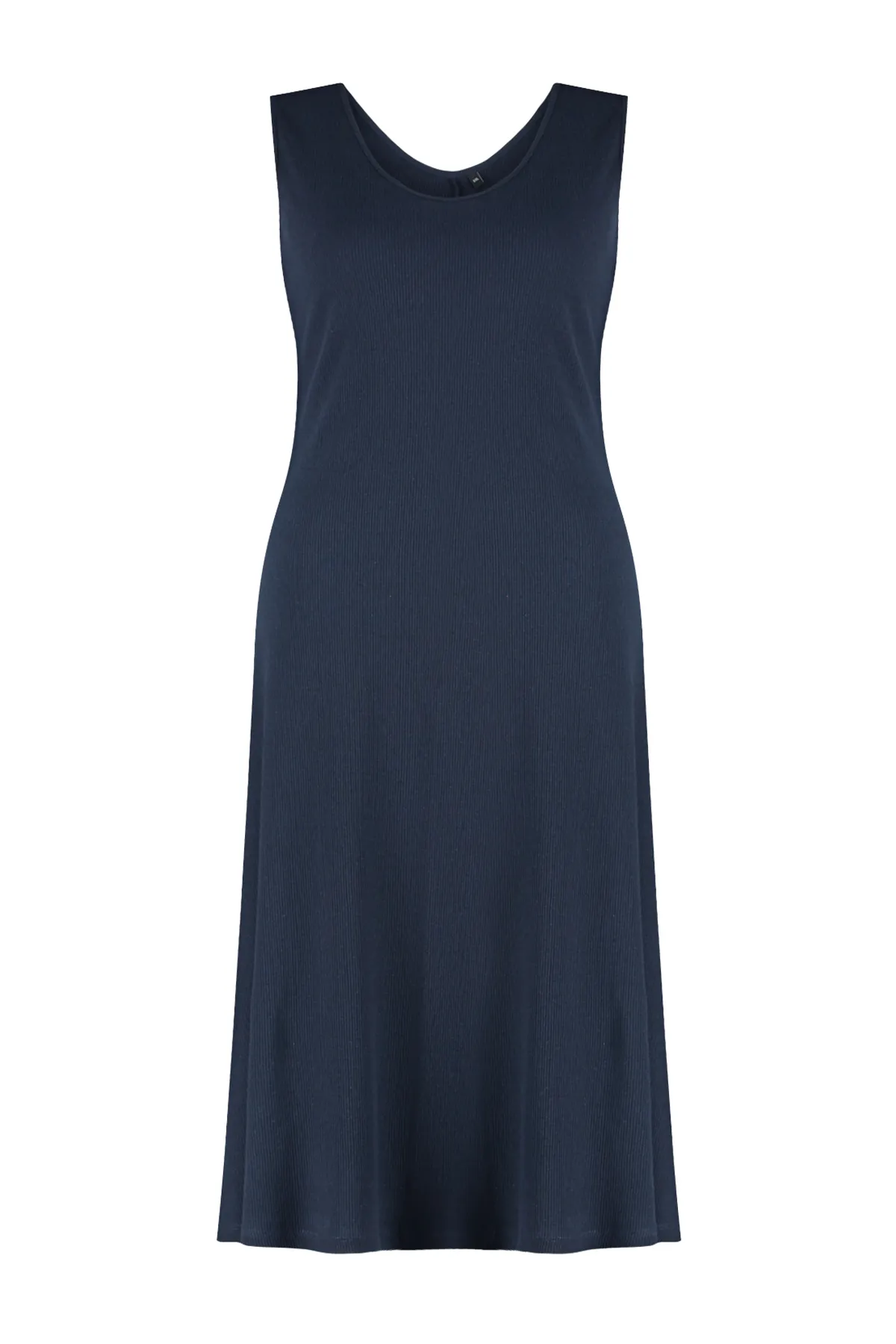 Trendyol Curve  Marineblaues schnurgebundenes Midi-Strickkleid in A-Linie TBBSS24AH00130