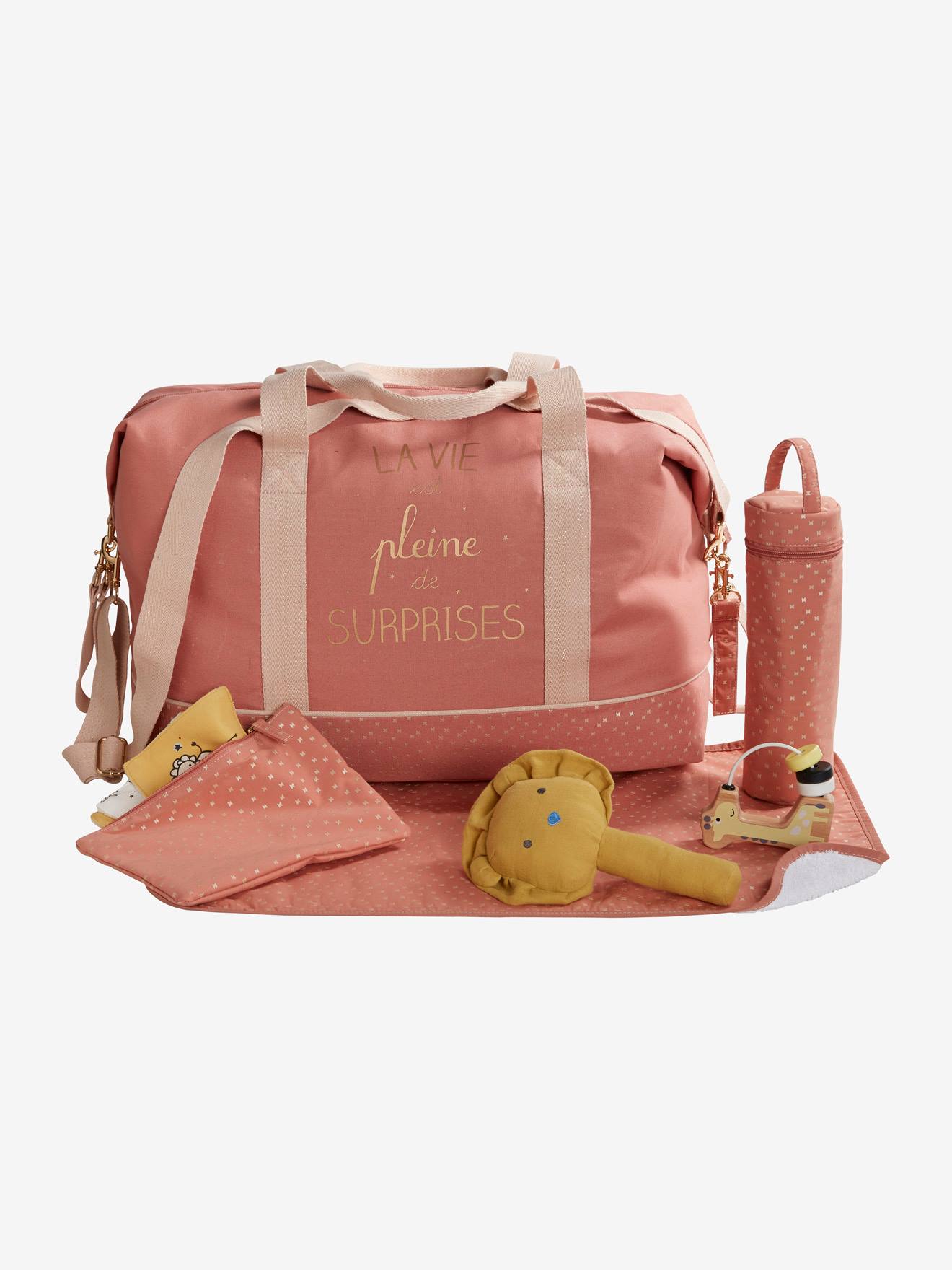 Sac à langer week-end MALAGA rose poudré