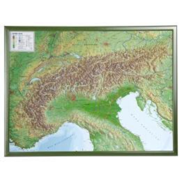 Alpen 1 : 1 200 000 mit Rahmen - Poster
