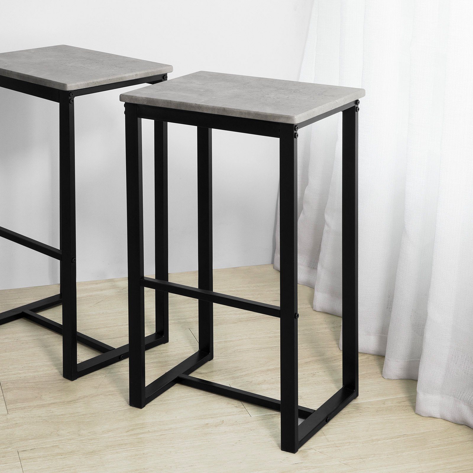 SoBuy Bartisch OGT15, 5-teilig Bartisch mit Stühlen Esstisch Stehtisch mit 4 Barhocker