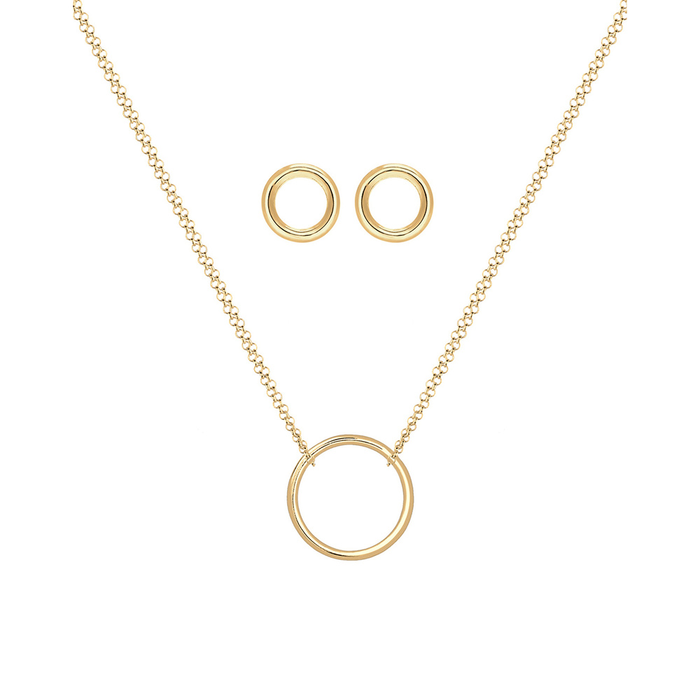 Elli Elli Ensemble de Bijoux Geo Kreis Basic Minimal 925 Sterling Silber Cercle Bijoux
