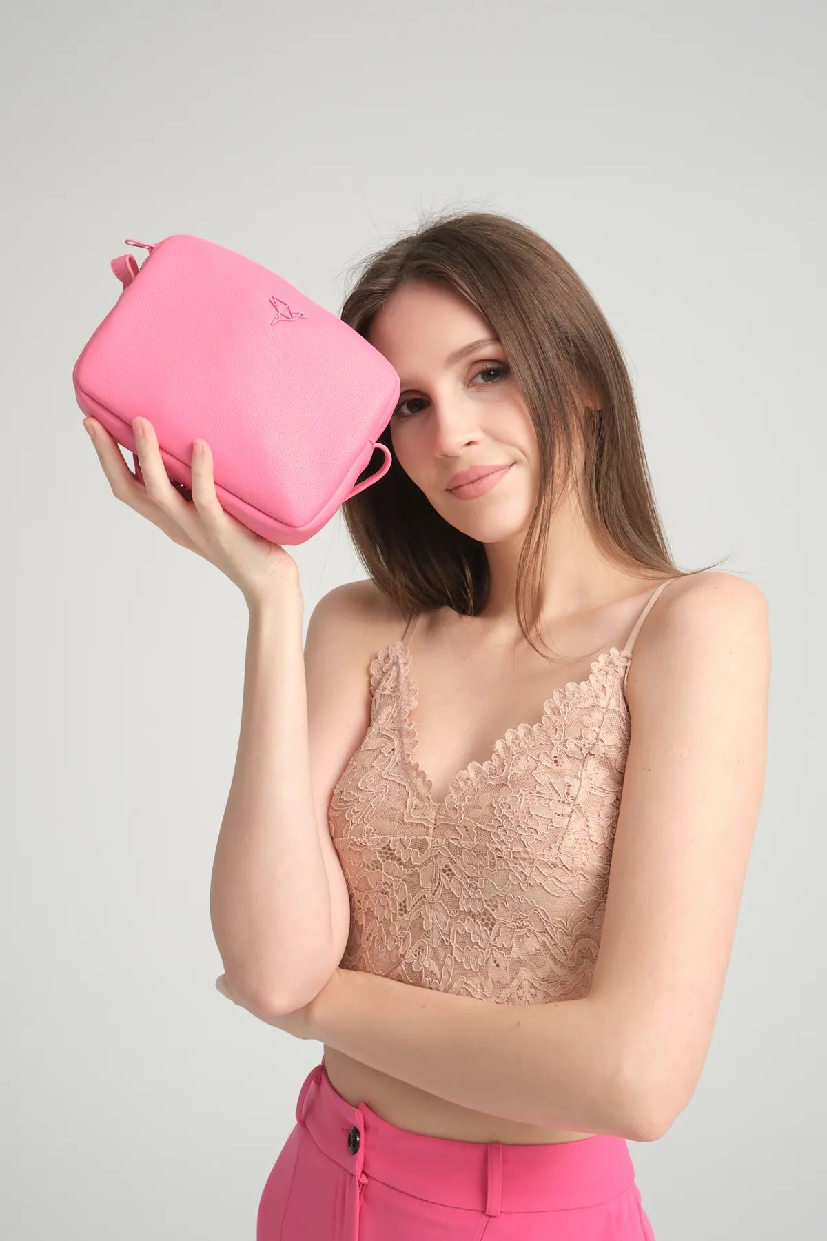 Garbalia  Damen-Minitasche Liberty Pink mit verstellbarem Schultergurt mit Kreuzgriff und Reißverschluss