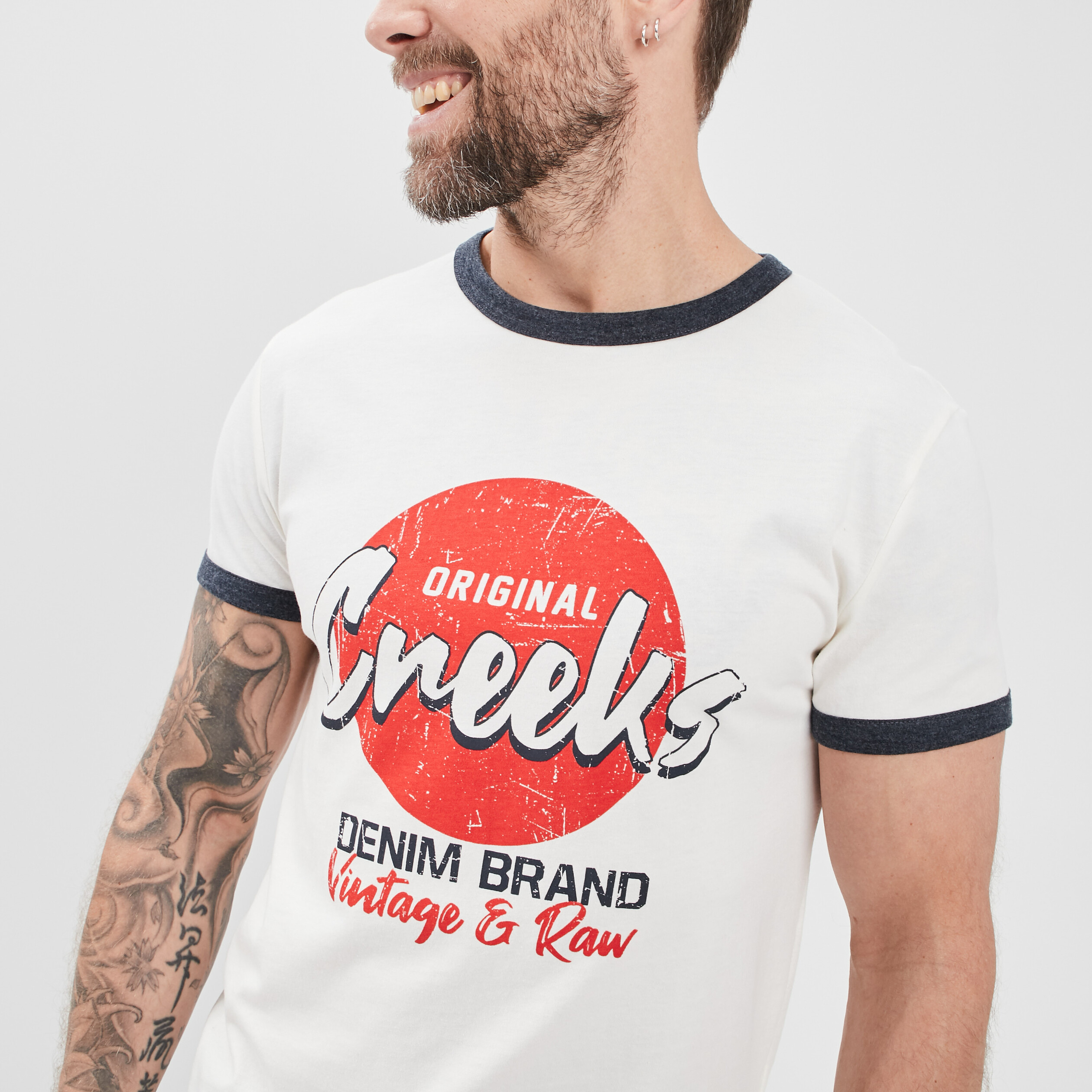 T-shirt manches courtes Creeks ivoire homme | La Halle