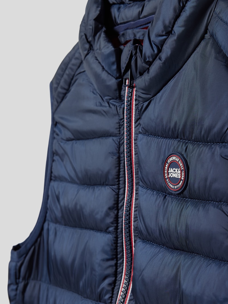 Steppweste mit Label-Detail Modell 'FLY' in marineblau