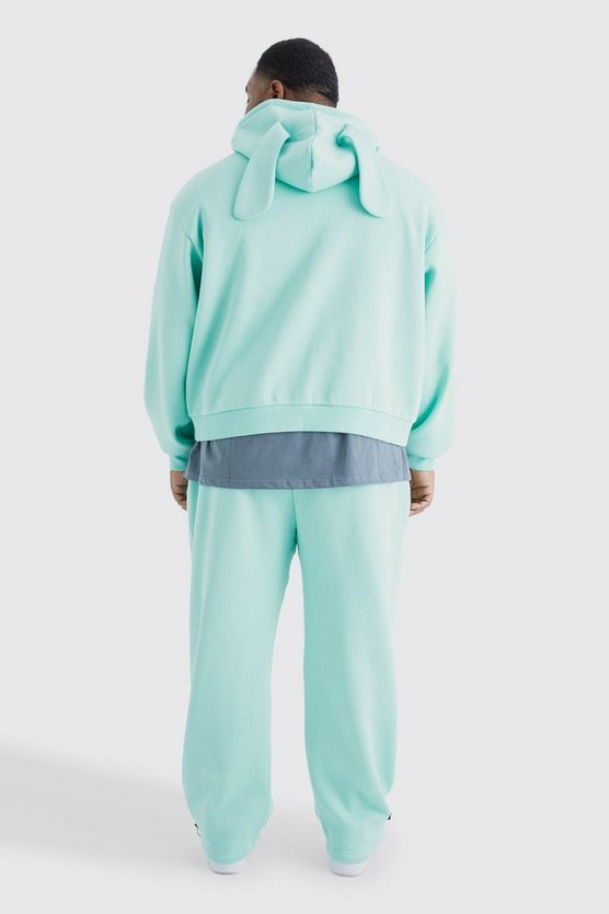 Plus kastiger Oversize Homme Trainingsanzug mit Reißverschluss und Kapuze