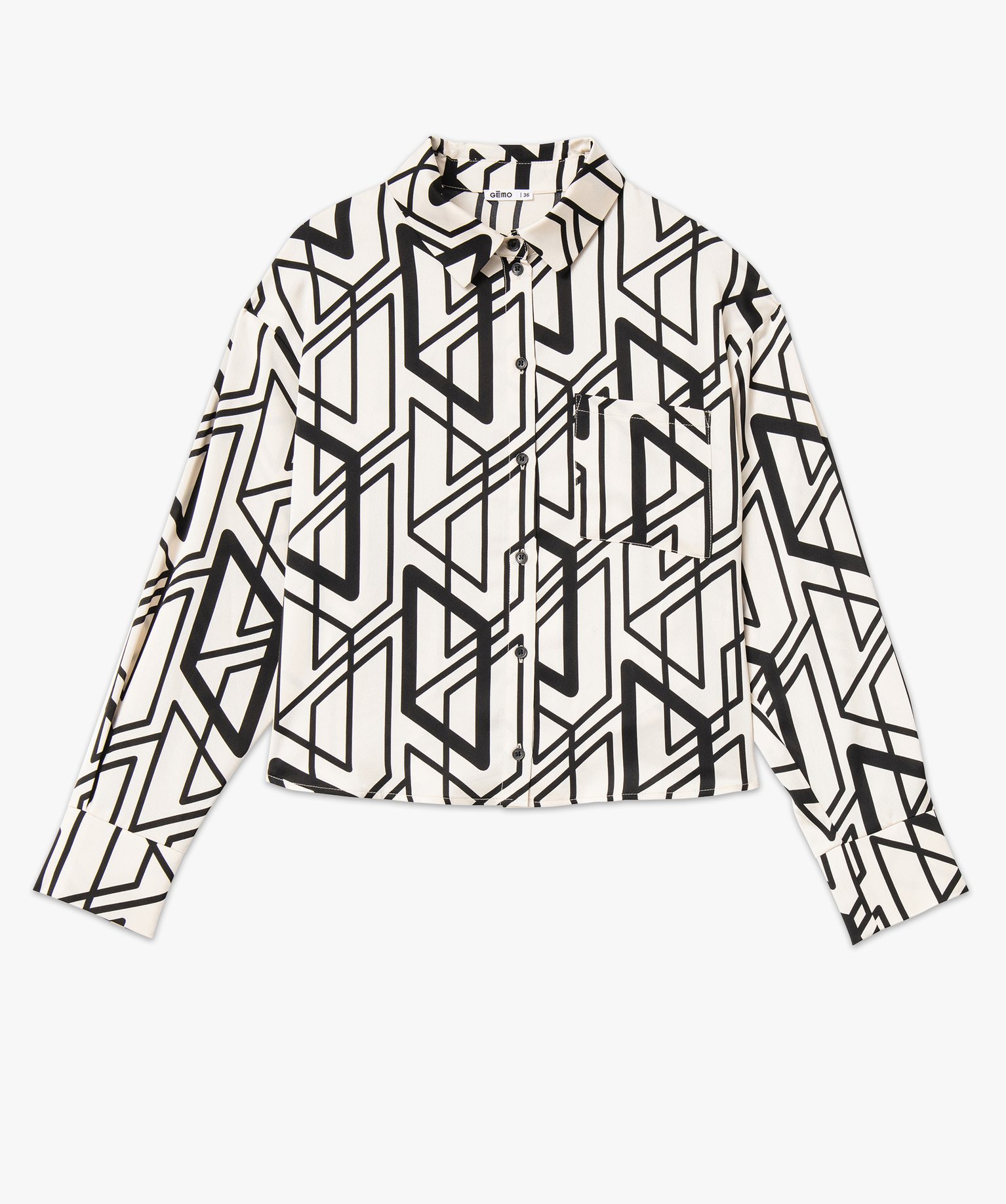 Chemise imprimée coupe large et courte femme imprime | GEMO