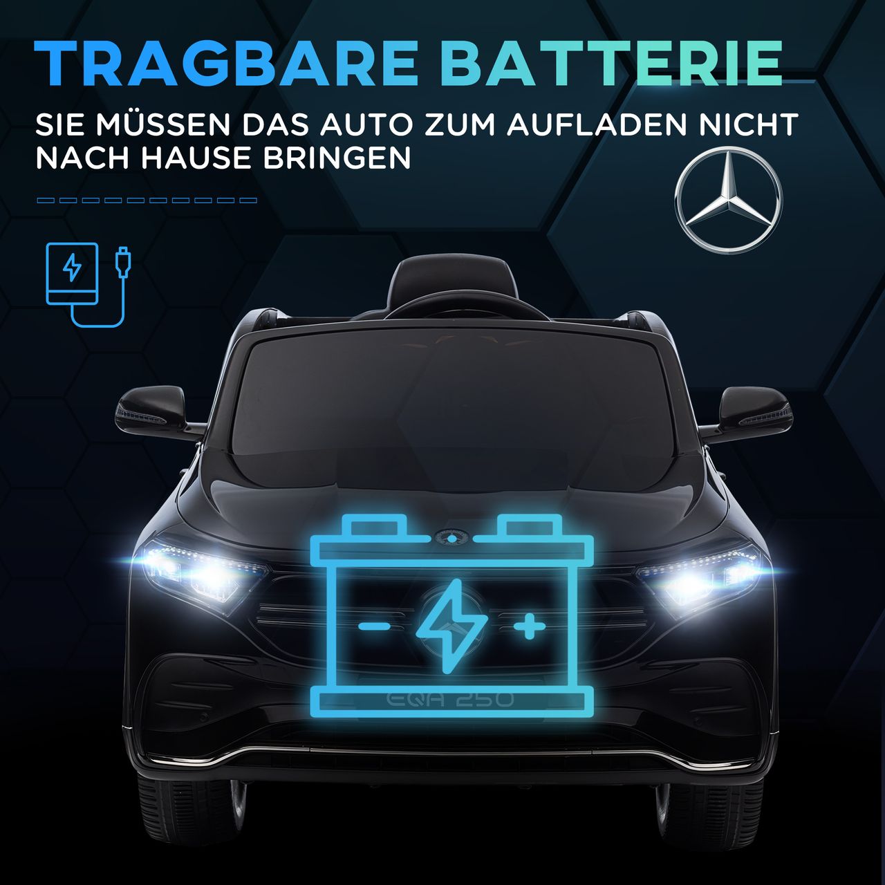 HOMCOM Kinder Elektrofahrzeuge Elektroauto mit Fernbedienung, Kinderauto mit MP3
