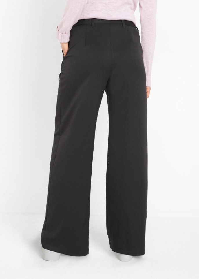 Weite Marlenehose mit High-Waist-Bequembund und Bundfalten
