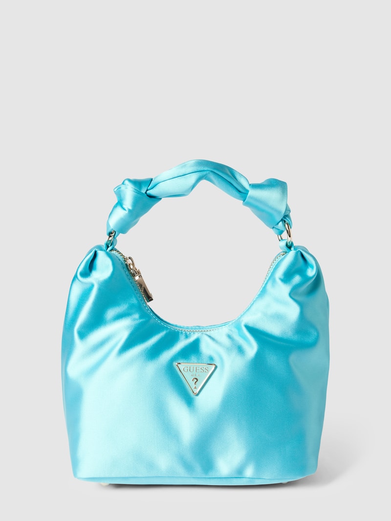 Hobo Bag mit Label-Patch Modell 'VELINA' in helltürkis