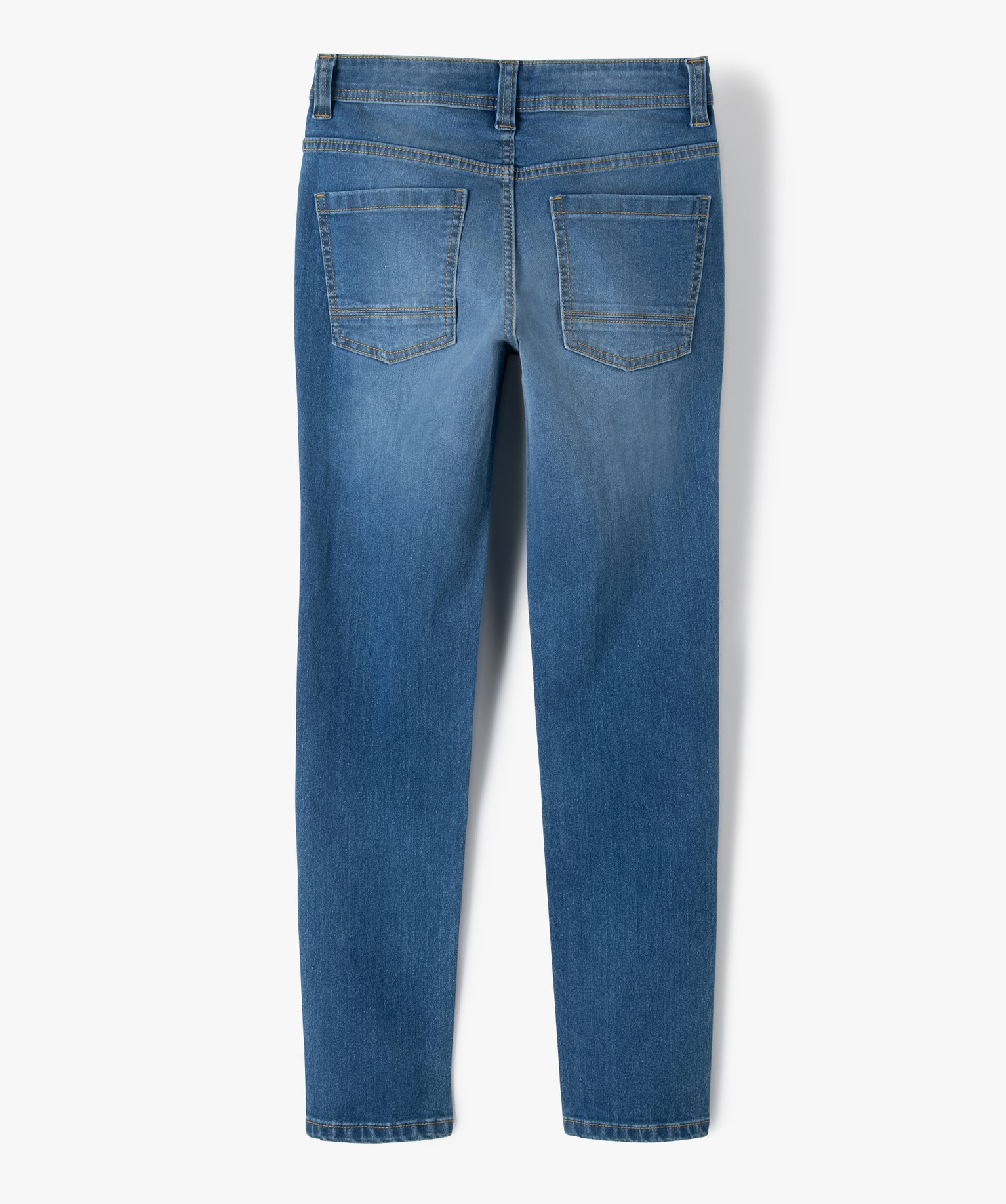 Jean Garçon coupe slim avec plis sur les hanches stone | GEMO