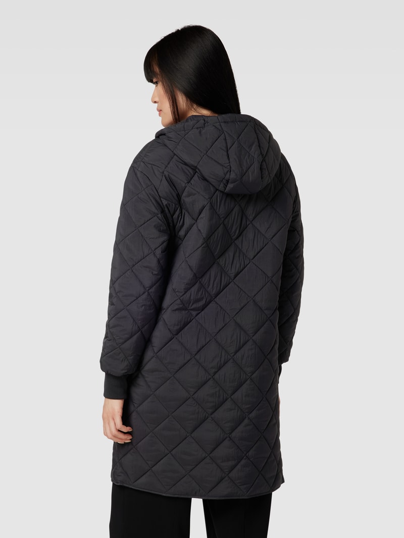 Steppmantel mit Kapuze in schwarz