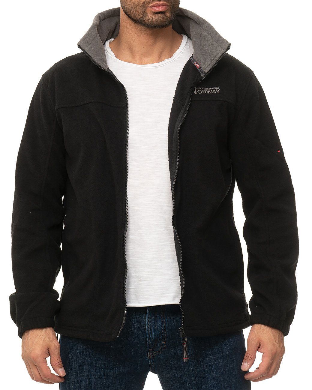 Geographical Norway Fleecejacke Trekking Outdoor Jacke batamazonie (1-St) mit eingelassener Kapuze