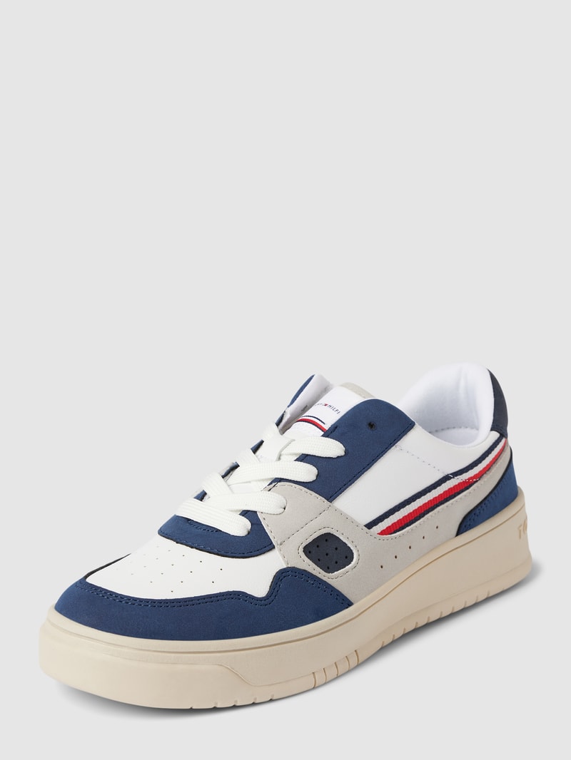 Sneaker mit Kontrastbesatz Modell 'KAREEM' in weiß