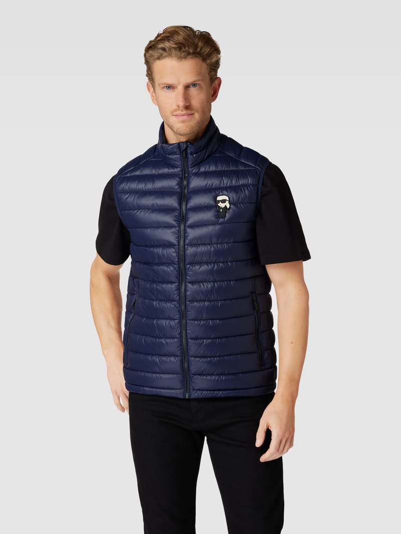 Weste mit Logo-Patch in marineblau