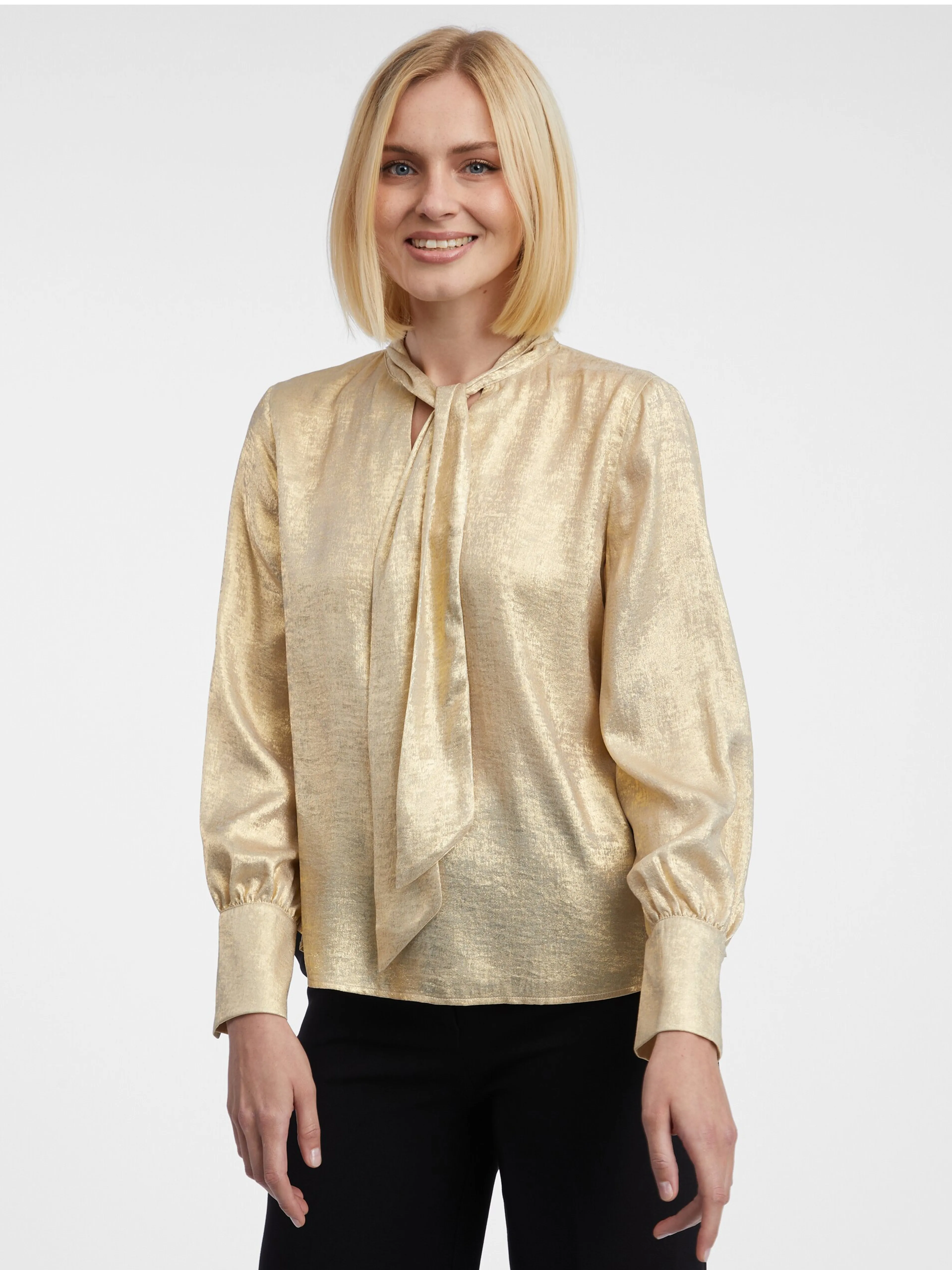 Damen-Satinbluse in Gold ORSAY