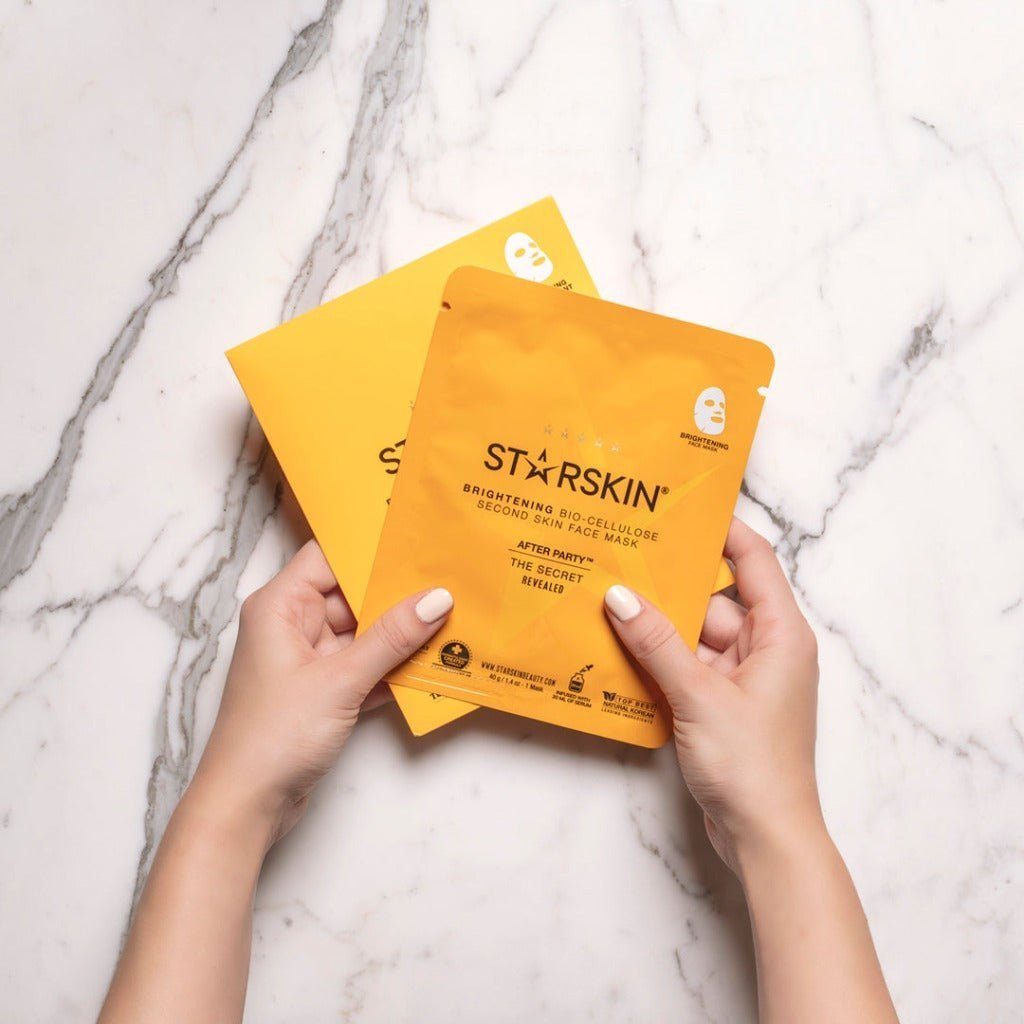 STARSKIN® Tuchmaske After Party™ Set, 2-tlg., Gesichtsmaske mit Bio-Cellulose 2er-Pack Feuchtigkeitsmaske