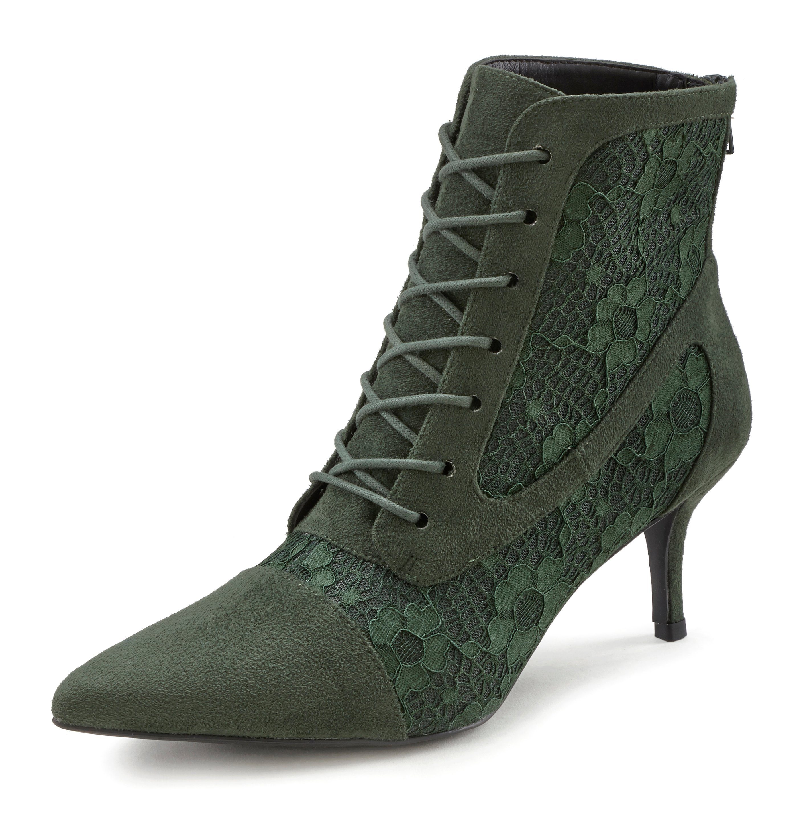 LASCANA Schnürstiefelette, Stiefel in sexy Spitzen Optik