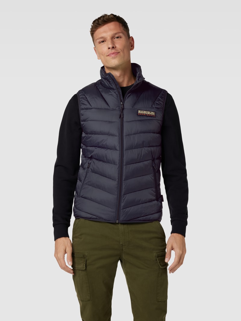 Regular Fit Steppweste mit Stehkragen Modell 'AERONS' in schwarz