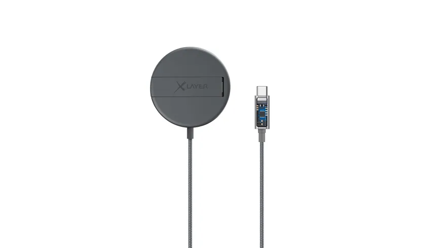 XLayer MagFix Pro Wireless Charging Stand magnetisch 15W Space Grey