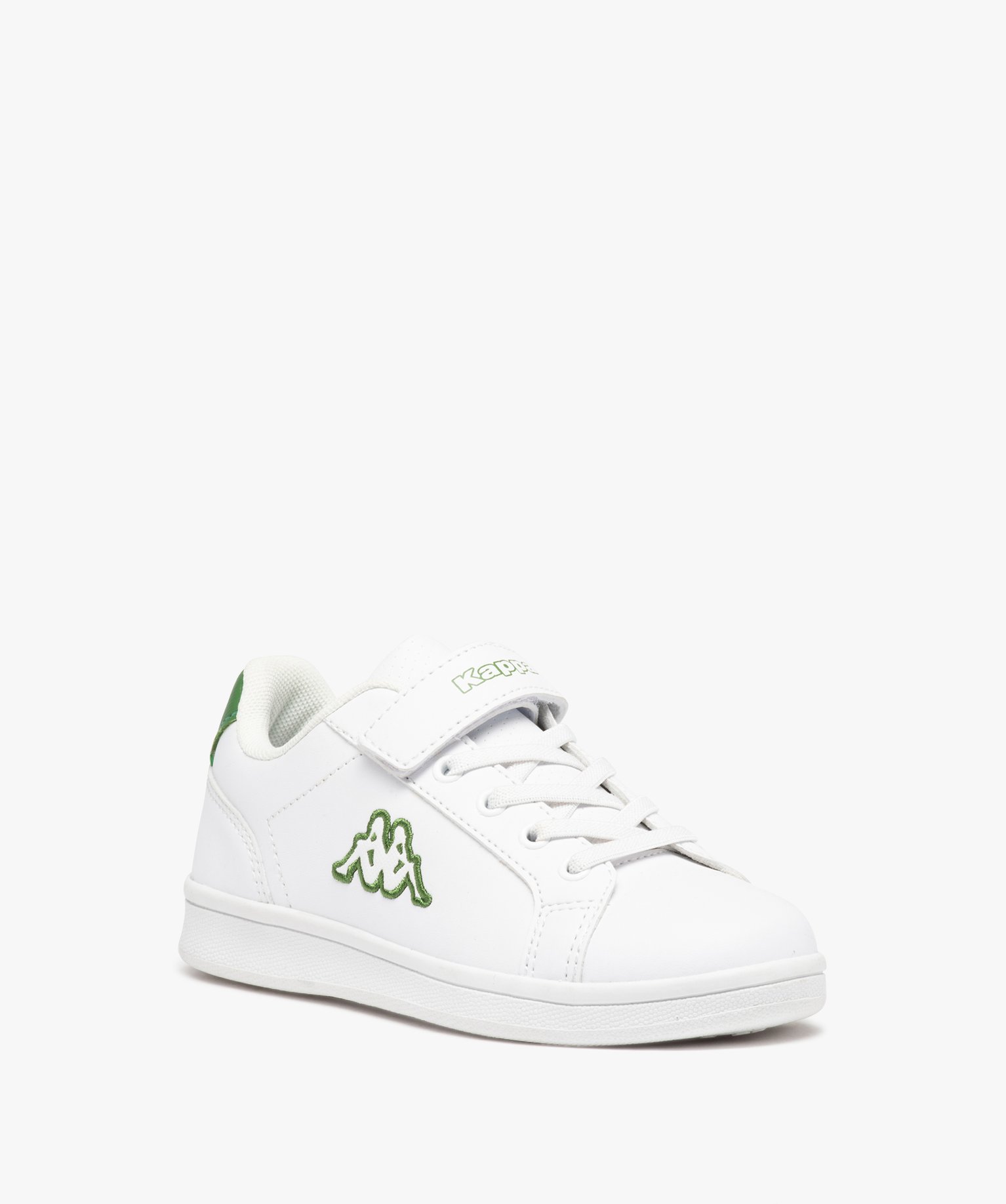 Baskets Garçon à scratch et lacets élastiques - Kappa blanc | GEMO