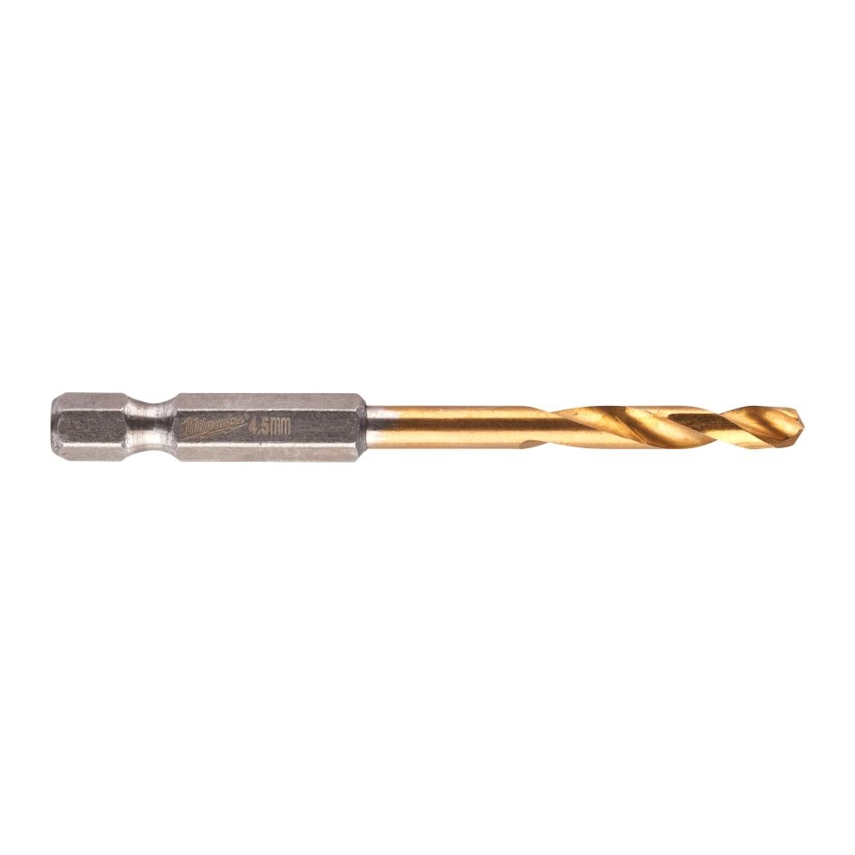 Accessori Milwaukee 48894710 Punta da trapano per metallo SHOCKWAVE™ HSS-G TiN 4,5x76 mm