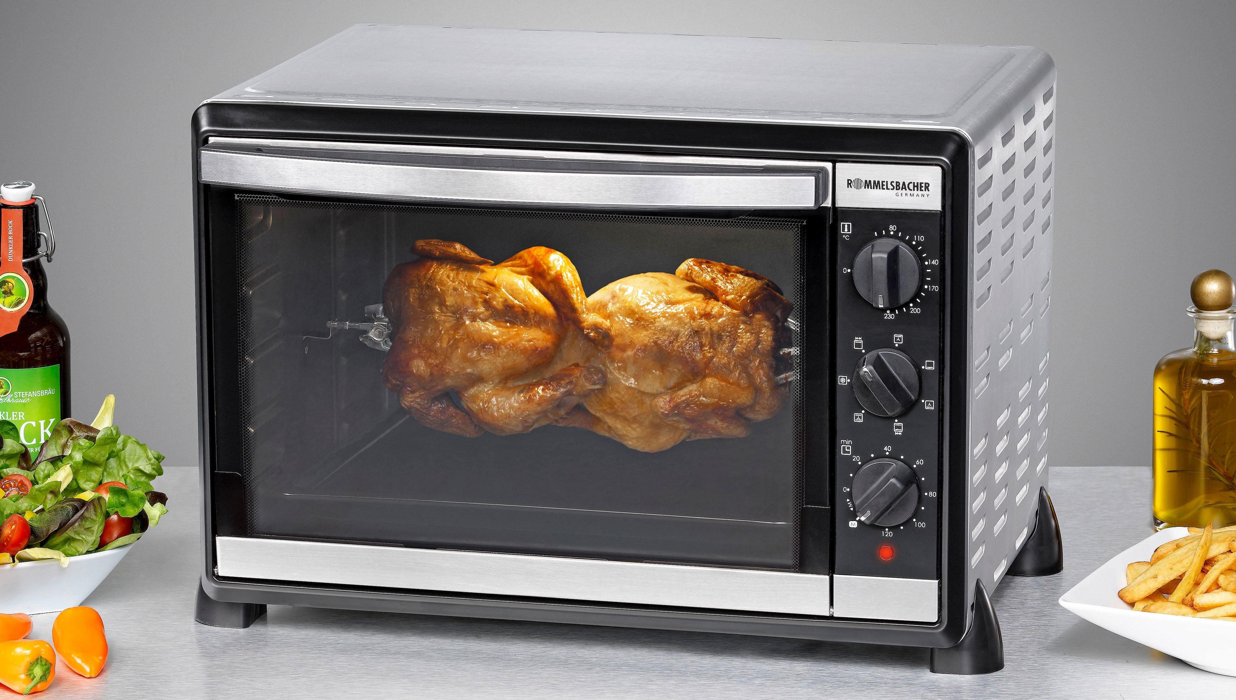 Rommelsbacher Minibackofen Back & Grill Ofen BG 1805/E, für Backformen bis 31,5 cm Ø