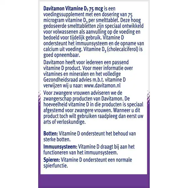 Davitamon D3-vitamiini 75mcg sulavat tabletit 75 kpl
