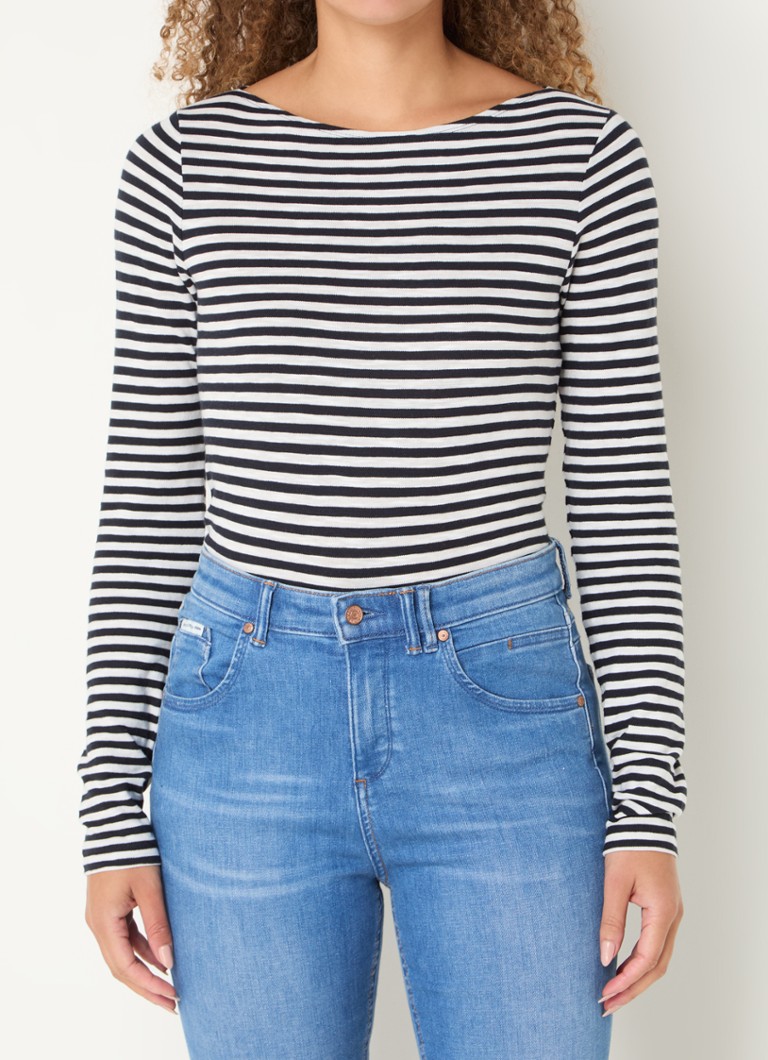 Marc O'Polo long-sleeved shirt with stripe print and boat neckline