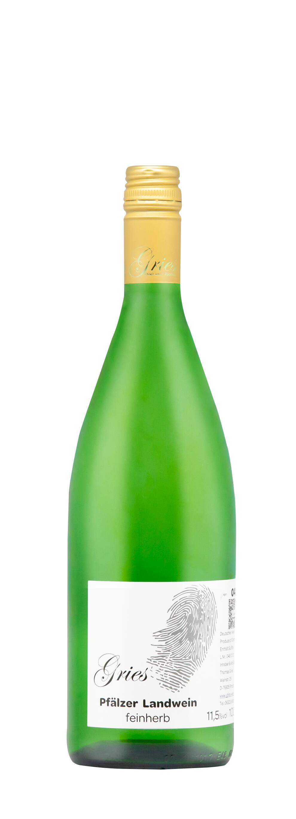 Weingut Gries Pfälzer Landwein weiß feinherb 2022