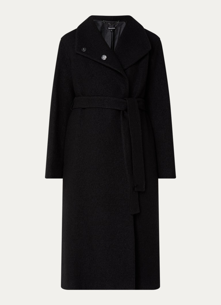 Cappotto di lana Whistles Morgan con tasche cucite e papillon