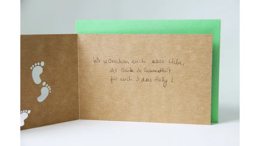 Original Holzgrußkarte - Glückwunsch zum BABY!