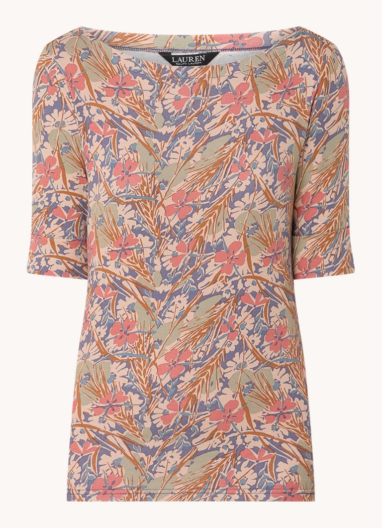 Ralph Lauren top with floral print and boat neckline