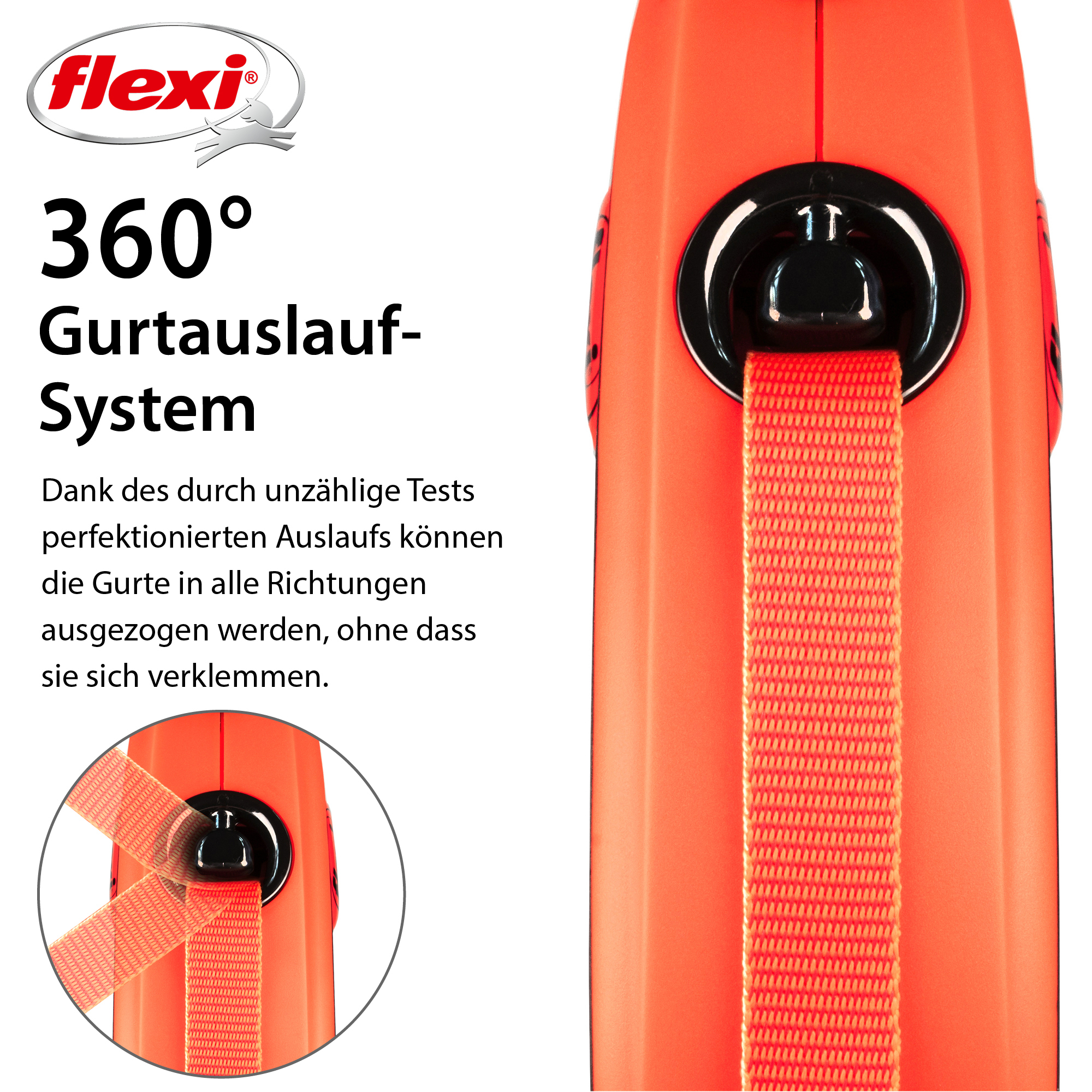 Flexi Hundeleinen Flexi XTREME Gurt-Rollleine orange/ schwarz S, 5 m