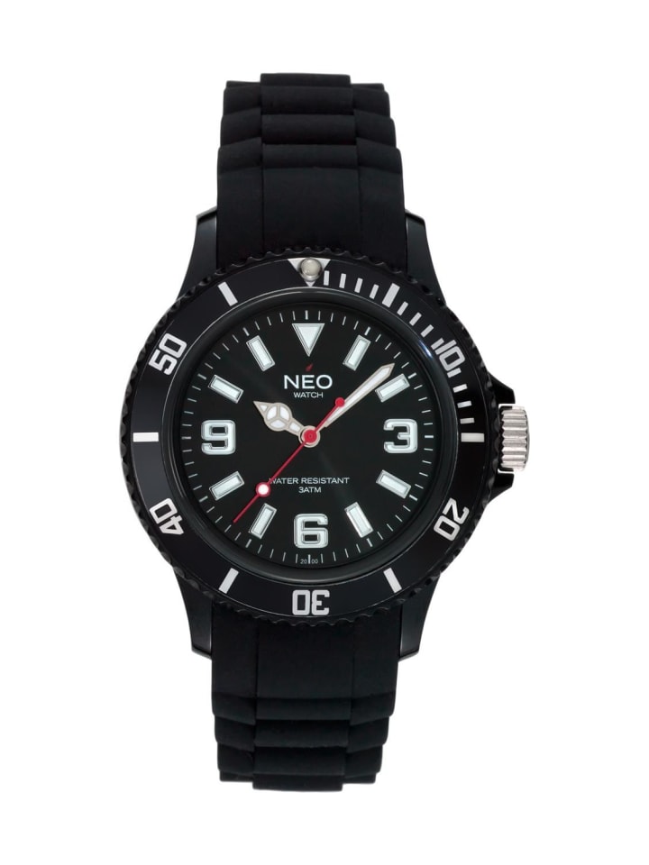 NEO Watch NEO Watch Armbanduhr aus Kunststoff in Schwarz günstig kaufen onesize