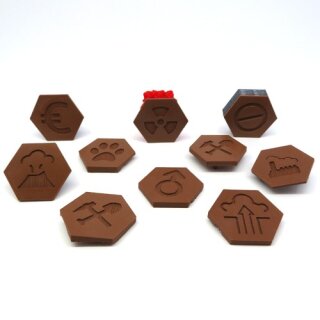 Brown Special Tiles for Terraforming Mars - 10 Pieces