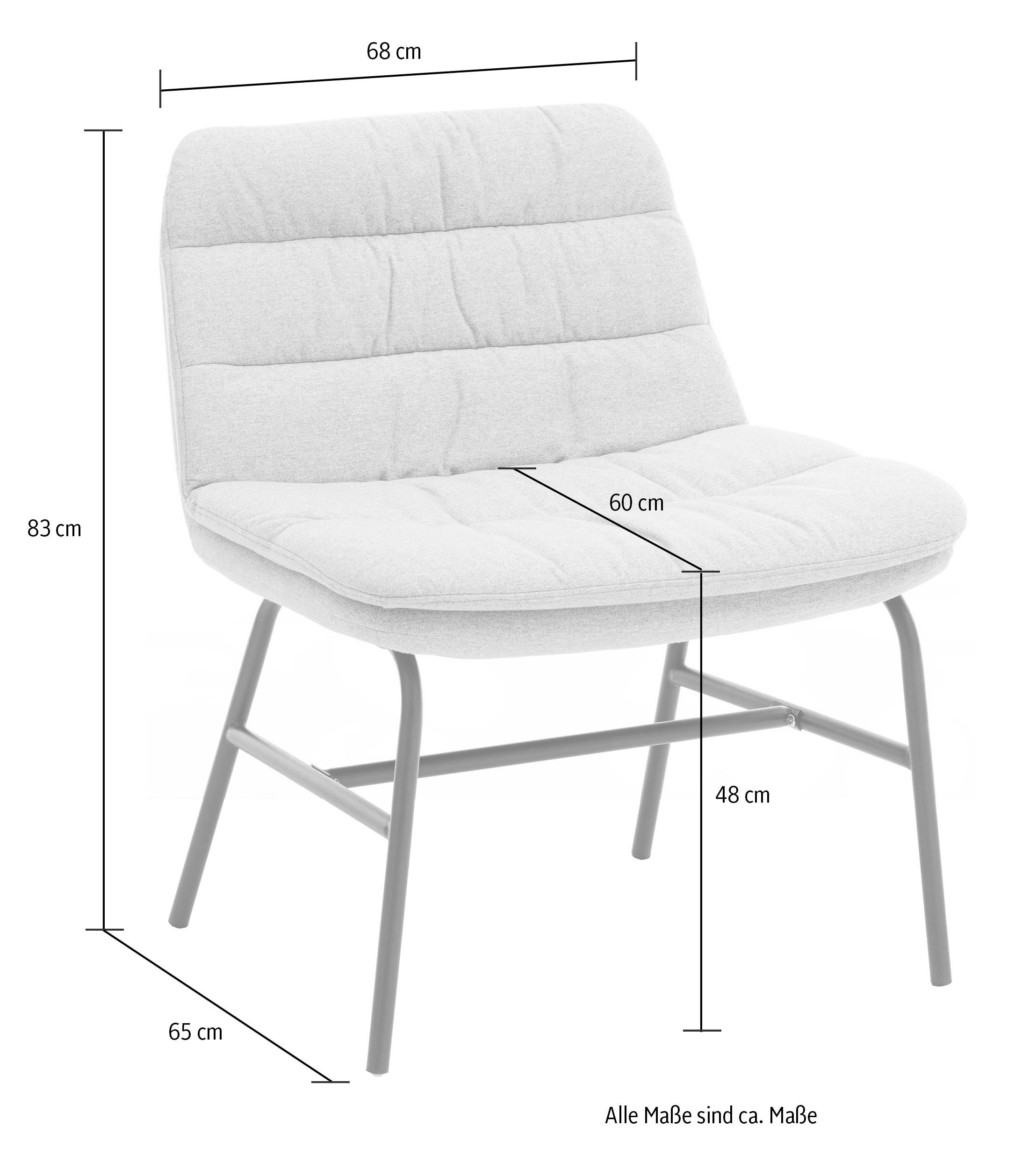 Home affaire Polsterstuhl Peter (Set, 2 St), moderner Stuhl mit breiter und tiefer Sitzfläche