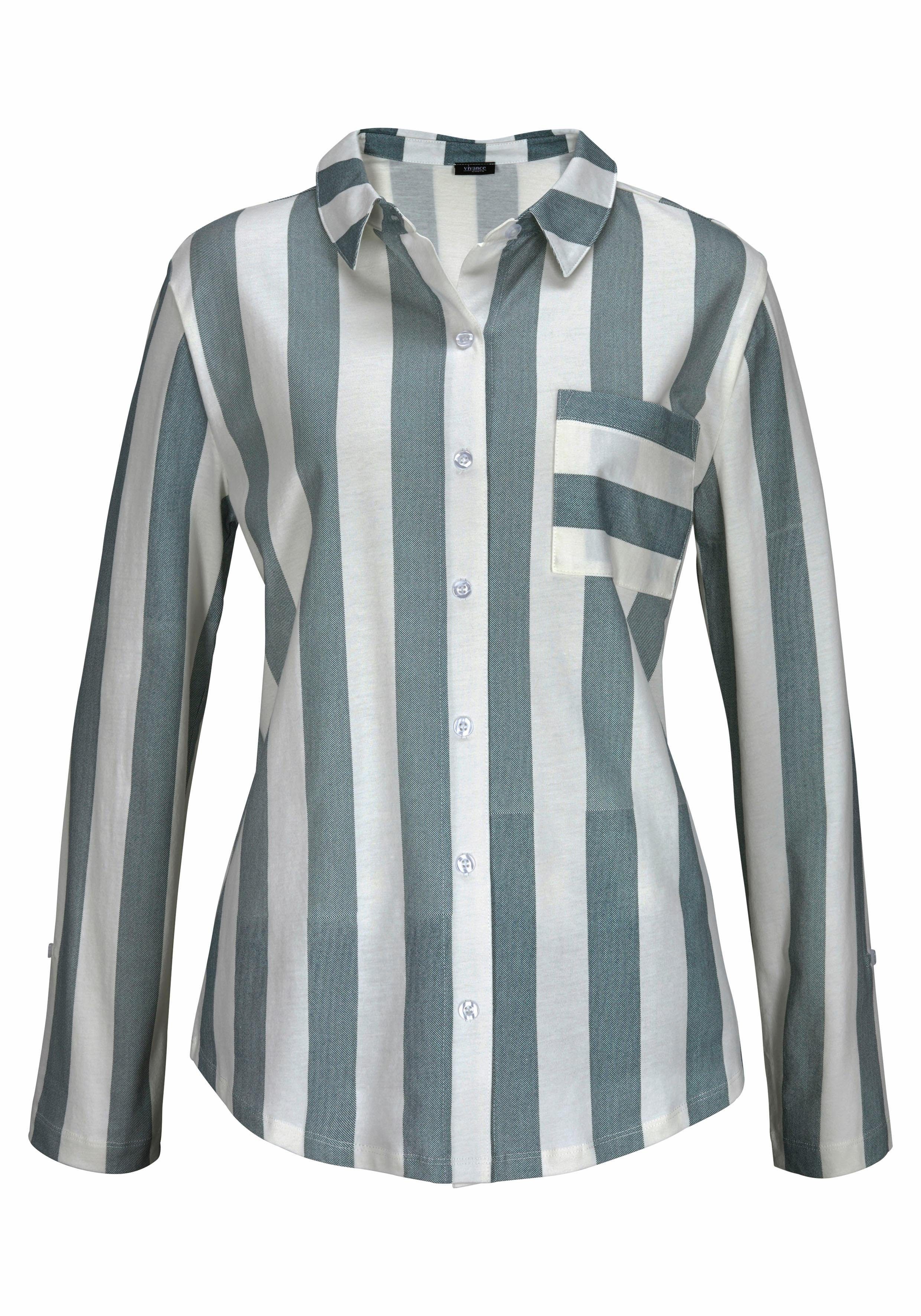 Vivance Dreams Pyjama (2 tlg., 1 Stück) im Hemdblusenlook