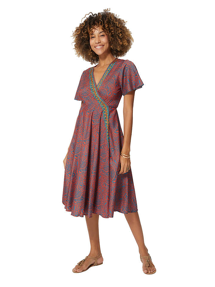 Aller Simplement Kleid in Orange/ Türkis günstig kaufen 38/40
