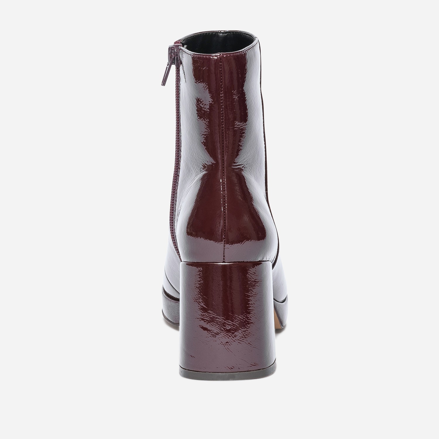 Boots bordeaux verni à plateforme