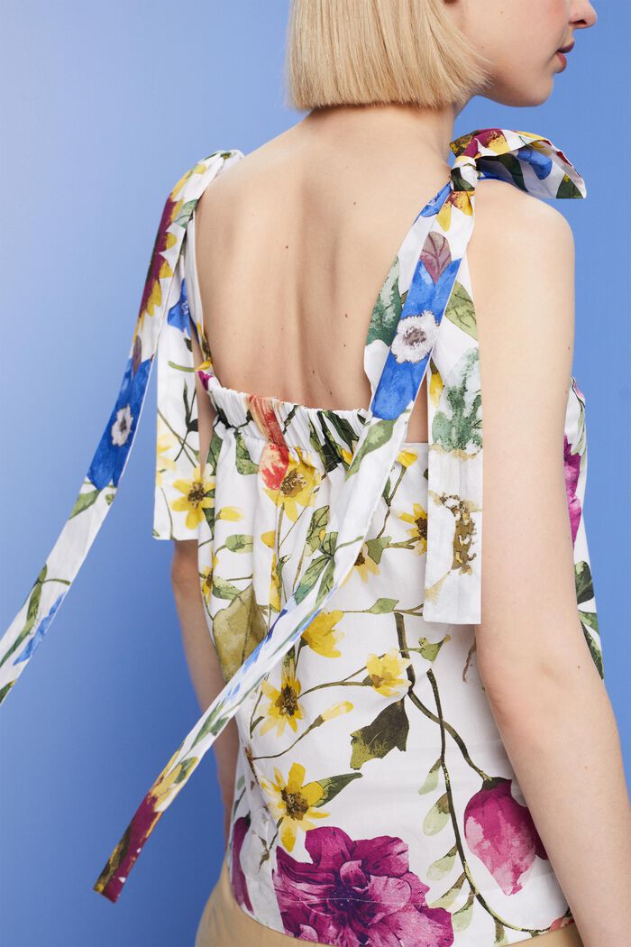 Gemusterte Bluse mit Schleifen
