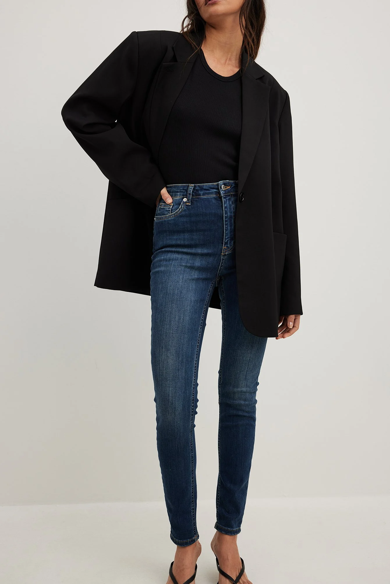 Skinny-Jeans mit Stretchanteil und hoher Taille