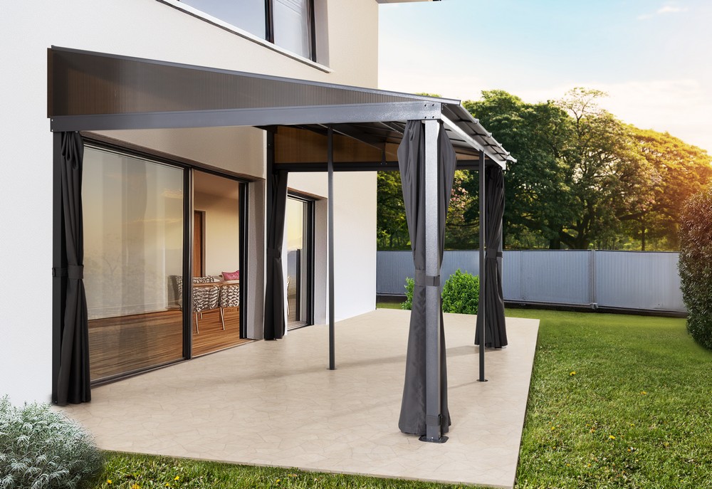 HC Garten & Freizeit Terrassenüberdachung 400 x 300 cm Anthrazit