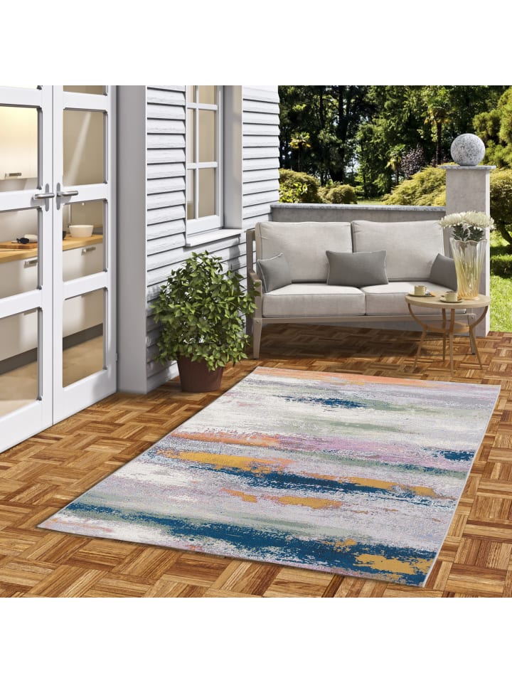 Pergamon In- und Outdoor Teppich Malibu in Petrol günstig kaufen