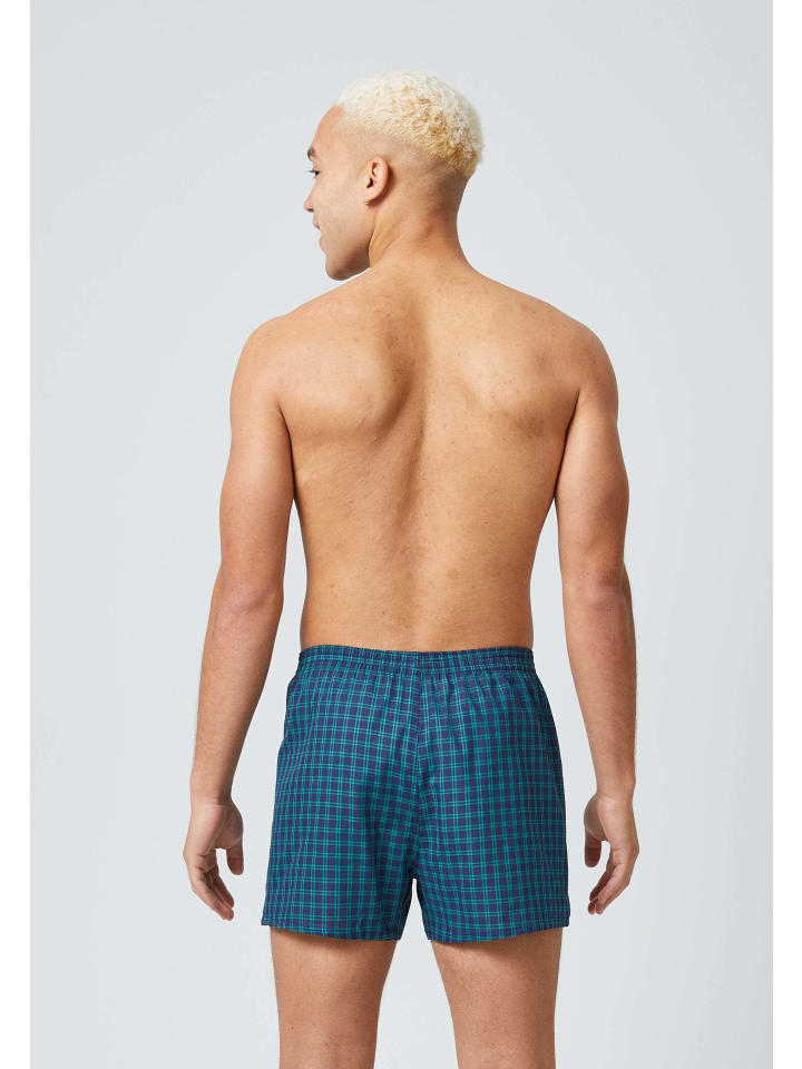 SNOCKS American Woven Boxershorts aus Bio-Baumwolle 3 Stück in Mix (Grüne Muster) günstig kaufen