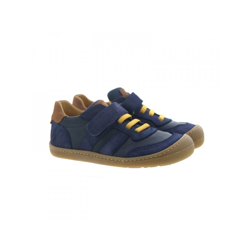 Koel4kids Dylan Suede Blue Barfußsneakers aus Leder 07M045.101-110