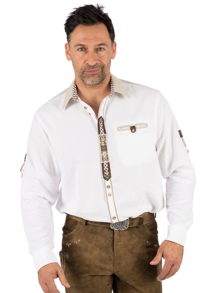 OS-Trachten Trachtenhemd 120017-2541 in weiß günstig kaufen 4XL