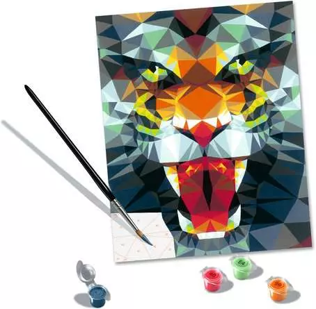 CreArt Polygon Tiger - Malen nach Zahlen für Erwachsene