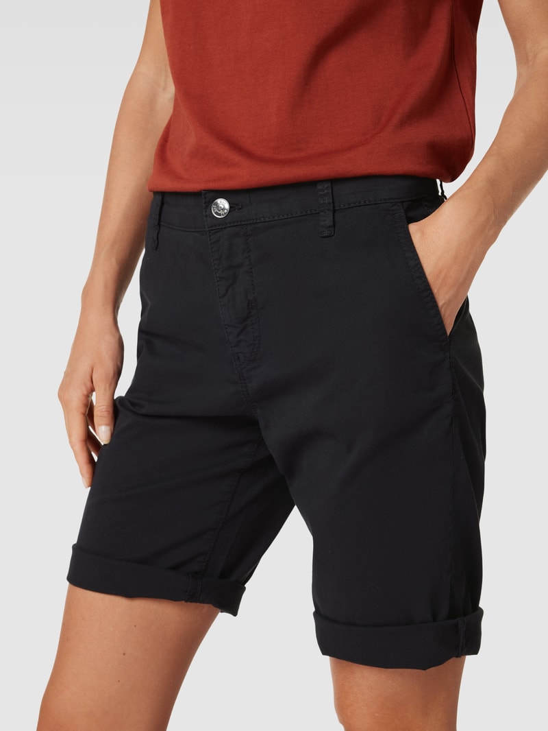 Chino-Shorts mit Allover-Print in marineblau