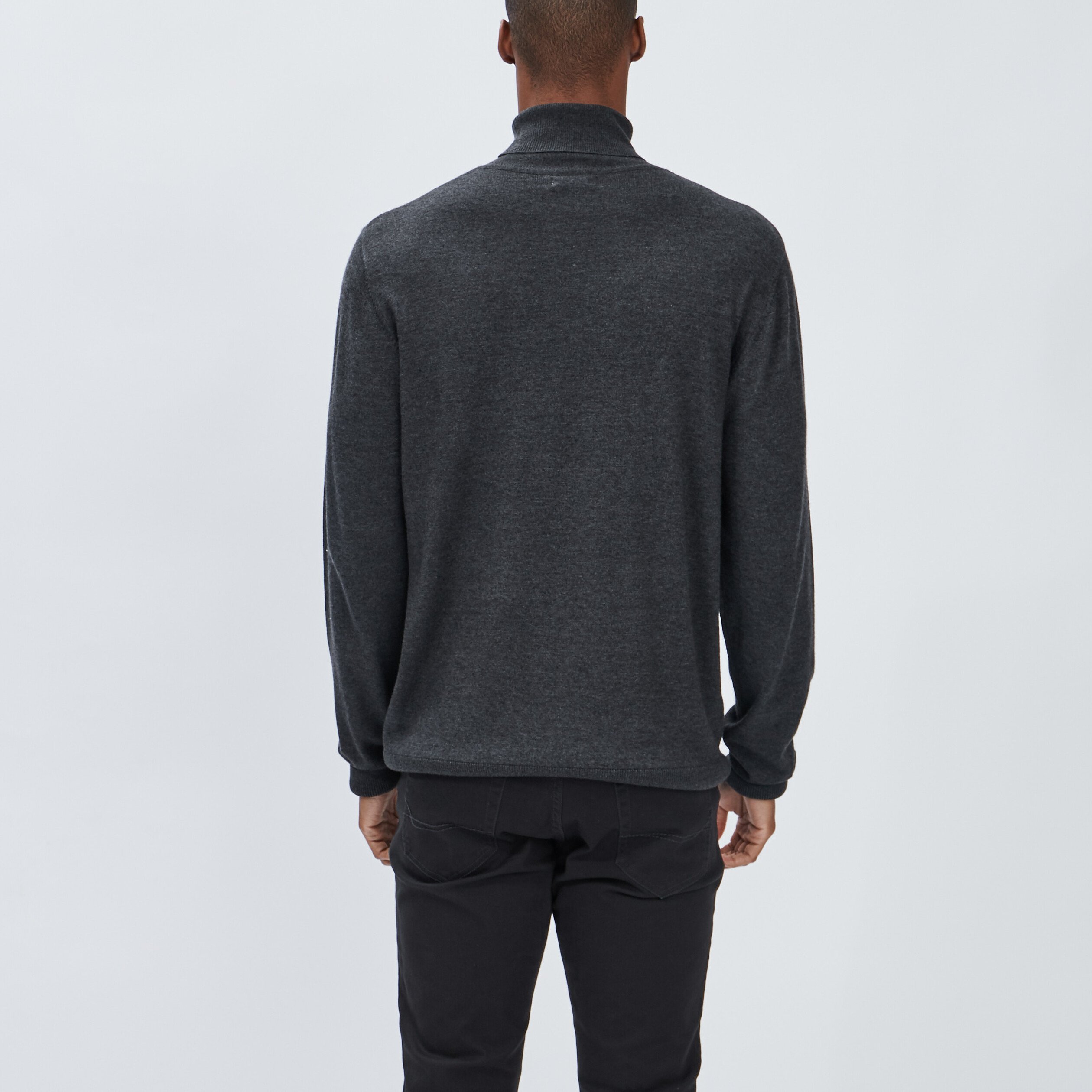 Pull avec col roulé gris foncé homme | La Halle
